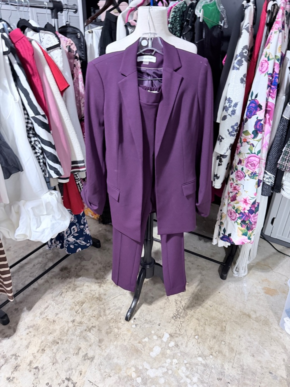Calvin Klein Purple Women's Blazer & Pants Suit Set